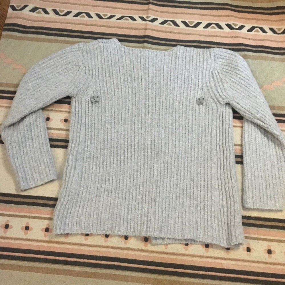 Rosetta Getty SMALL Light Grey knit layered turtleneck sweater & cardigan GUC - Picture 2 of 10